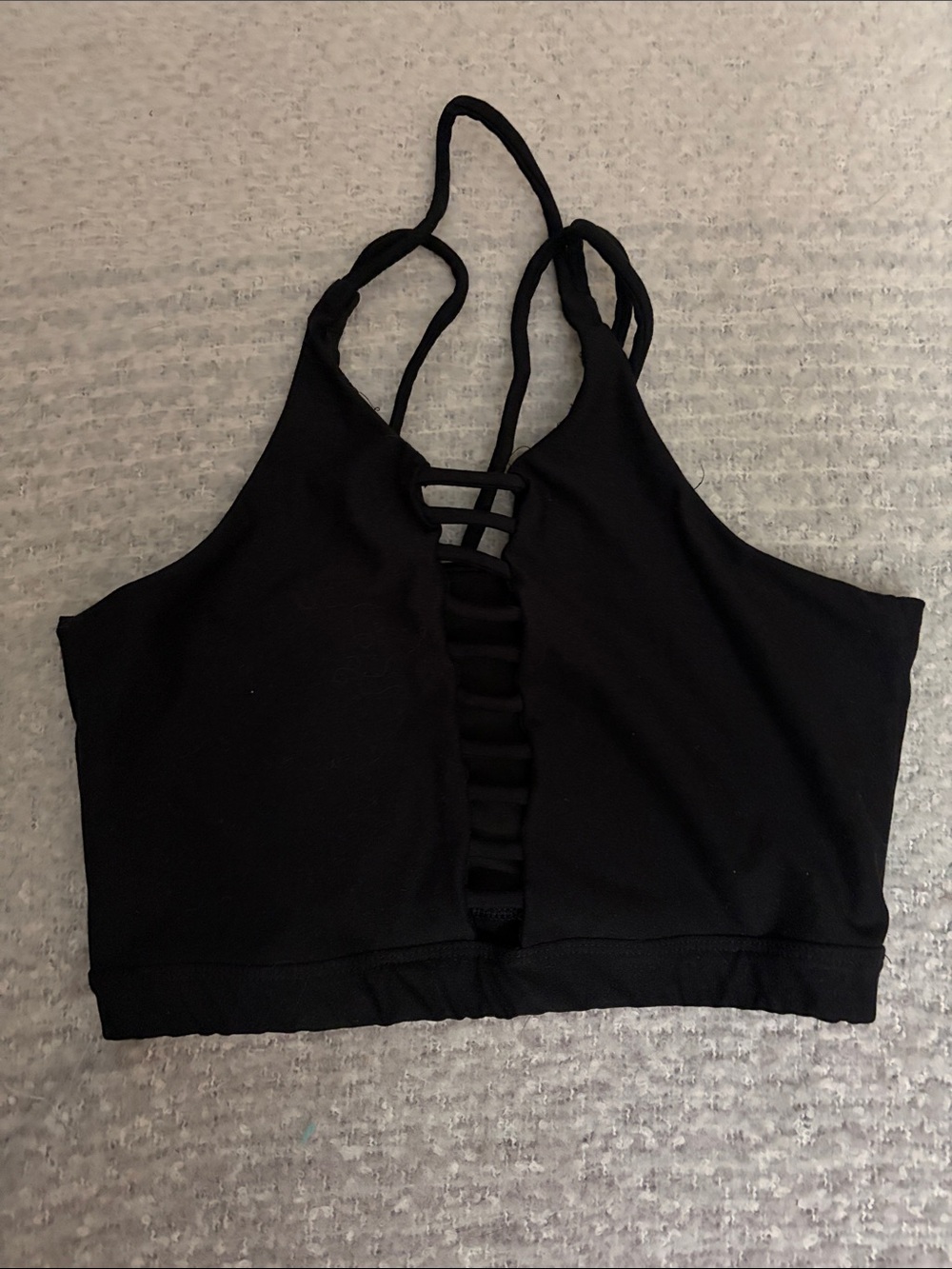 Black Strappy low-impact Sports Bra